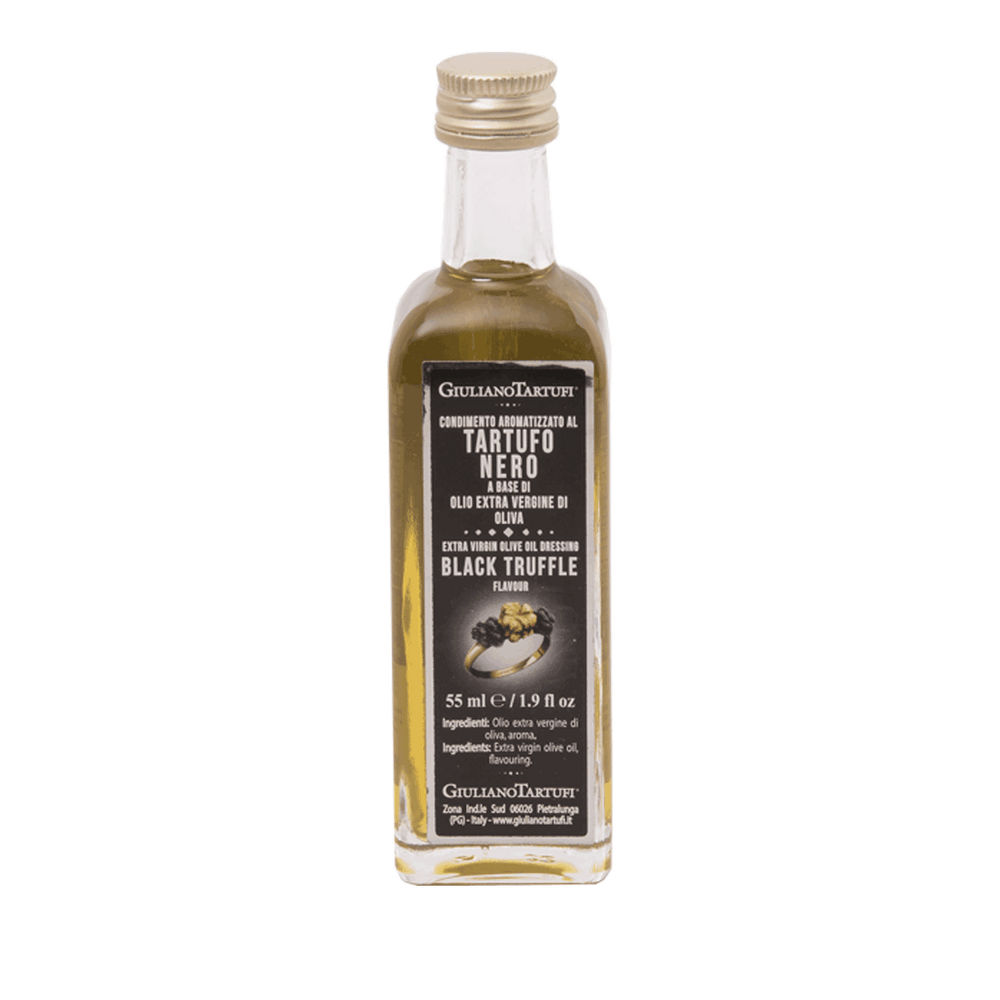 bottle of black truffle extra virgin olive oil