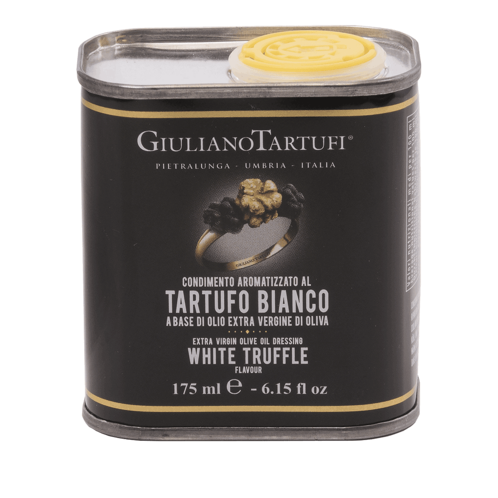 
            
                Load image into Gallery viewer, WHITE TRUFFLE FLAVORED EXTRA VIRGIN OLIVE OIL - TIN
            
        