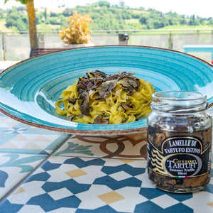 truffle slices on pasta