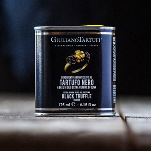 tin of italian black truffle extra virgin olive oil